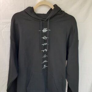 New Large Naruto Shippuden Anti Village Symbols Black Pullover Hoodie